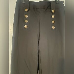 Rachel Zoe Black Pants with Gold Accents